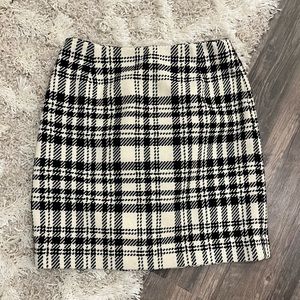 Eddie Bauer Black & White Plaid Wool Lined Skirt size 6